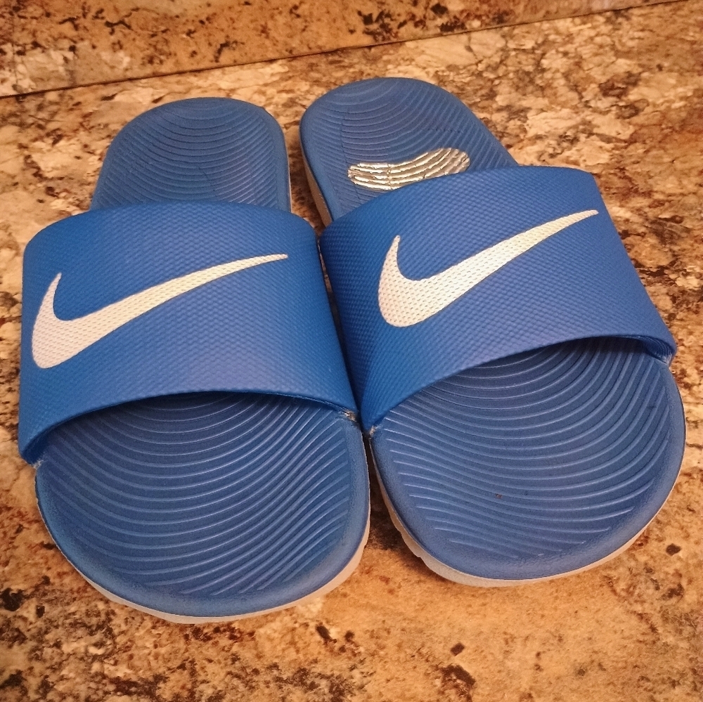 Nike Blue Slide Sandals Slides Gray Blue 6 Boys